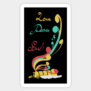 Peace and love soul train Magnet